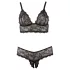 Cottelli Plus Size - čipkasti grudnjak set - crna - XXL