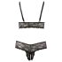 Cottelli Plus Size - čipkasti grudnjak set (crno) - XXL