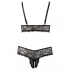 Cottelli Plus Size - čipkasti grudnjak set - crna - XXL