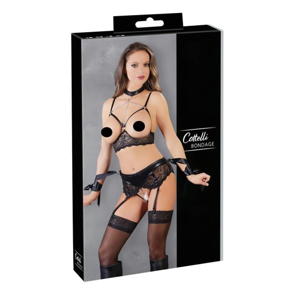 Cottelli Bondage - 5-dijelni čipkasti donji veš set - XL