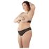 Cottelli Plus Size - set grudnjaka s perlicama - crna - 2XL