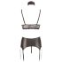 Cottelli Bondage - čipkasti sjajni set donjeg rublja (4 dijela) - L