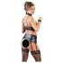 Cottelli Bondage - čipkasti sjajni set donjeg rublja (4 dijela) - XL