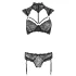 Cottelli - čipkasti set grudnjaka s ovratnikom (crni) - 75C/S