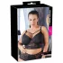 Cottelli Plus Size - grudnjak s čipkom i naramenicama (crni)