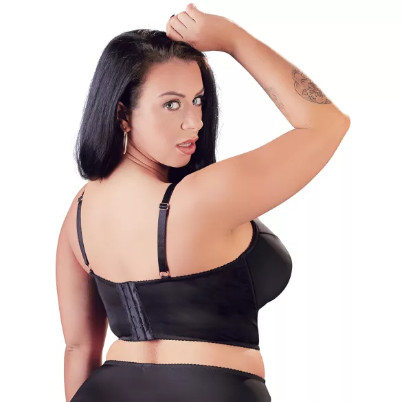 Cottelli Plus Size - grudnjak s čipkom i naramenicama (crni)