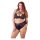 Cottelli Plus Size - grudnjak s križnim trakama i gaćice (crne) - 85E/L