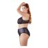 Cottelli Plus Size - grudnjak s križnim trakama i gaćice (crne) - 85E/L