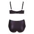 Cottelli Plus Size - grudnjak s križnim trakama i gaćice (crne) - 85E/L