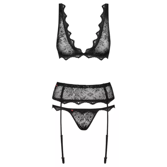 Obsessive - seksi donje rublje set s vezom - crna