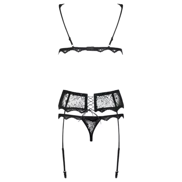 Obsessive - seksi donje rublje set s vezom - crna