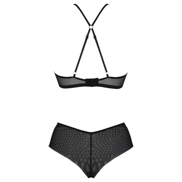 Passion Eco Kerria - čipkasti bikini set (crni) - L/XL