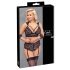 Cottelli Bondage Plus Size - čipkasti grudnjak set (crna) - 4XL