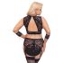 Cottelli Bondage Plus Size - čipkasti grudnjak set (crna) - 4XL