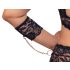 Cottelli Bondage Plus Size - čipkasti grudnjak set (crna) - 4XL