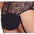Cottelli Bondage Plus Size - čipkasti grudnjak set (crna) - 4XL