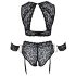Cottelli Bondage Plus Size - čipkasti grudnjak set (crna) - 4XL