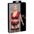 Cottelli Bondage Plus Size - čipkasti grudnjak set (crvena) - 4XL