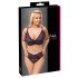 Cottelli Plus Size - prozirni uzorak grudnjak set (ljubičasti) - 2XL