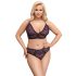 Cottelli Plus Size - prozirni uzorak grudnjak set (ljubičasti) - 2XL