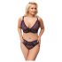 Cottelli Plus Size - prozirni uzorak grudnjak set (ljubičasti) - 2XL