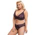 Cottelli Plus Size - prozirni uzorak grudnjak set (ljubičasti) - 2XL