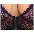 Cottelli Plus Size - prozirni uzorak grudnjak set (ljubičasti) - 2XL