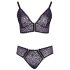 Cottelli Plus Size - prozirni uzorak grudnjak set (ljubičasti) - 2XL