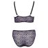 Cottelli Plus Size - prozirni uzorak grudnjak set (ljubičasti) - 2XL