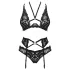 Obsessive Alessya - čipkasti donji rublje set (crno) - M/L
