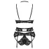 Obsessive Alessya - čipkasti donji rublje set (crno) - M/L