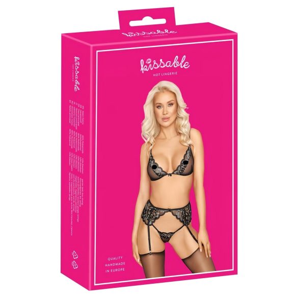 Poljubac - set donjeg rublja (crno)