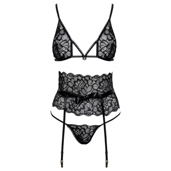 Kissable - set grudnjaka s remenom (crno) - L/XL