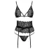 Kissable - set grudnjaka s remenom (crno) - L/XL