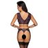 Cottelli Bondage set - donje rublje i lisice (crno-ljubičasto) - XL