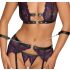 Cottelli Bondage set - donje rublje i lisice (crno-ljubičasto) - XL