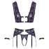 Cottelli Bondage set - donje rublje i lisice (crno-ljubičasto) - XL
