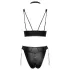 Cottelli Bondage - sjajan grudnjak set s lisicama (crna) - M