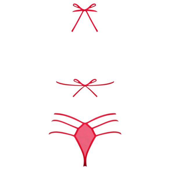 Obsessive - komplet erotskog rublja s mašnom - crvena