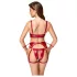 Cottelli Bondage sjajni grudnjak set i lisice (crveni)