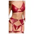 Cottelli Bondage sjajni grudnjak set i lisice (crveni) - M