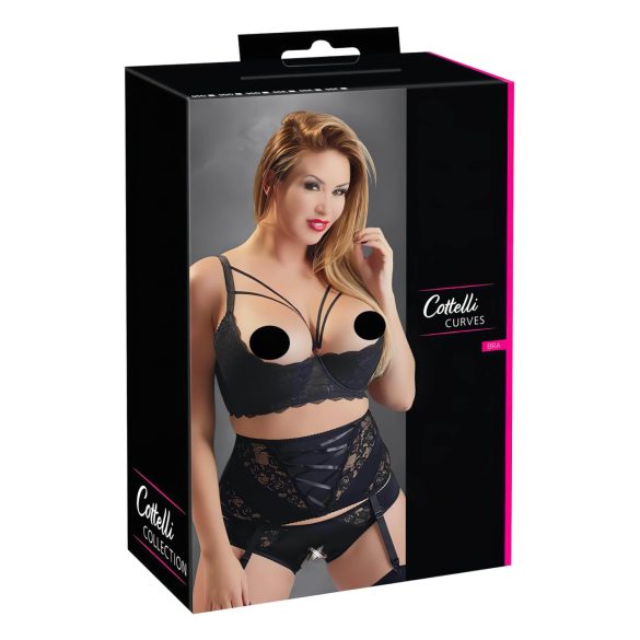 Cottelli Plus Size - naramenice, prstenasti grudnjak (crni) - 95F