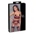 Cottelli Bondage - mrežasti grudnjak set s čipkom - crveni - L