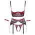 Cottelli Bondage - mrežasti grudnjak set s čipkom - crveni - L