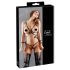 Cottelli Bondage - sjajni ukrasni body bikini pojas - crna - XL