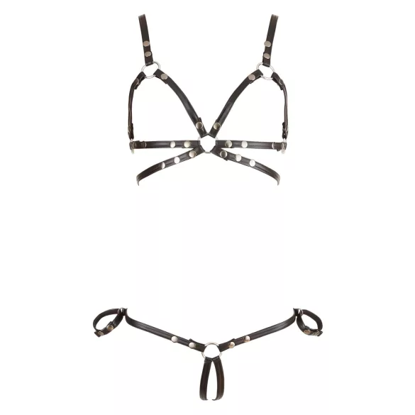 Cottelli Bondage - sjajni ukrasni body bikini pojas - crna - XL