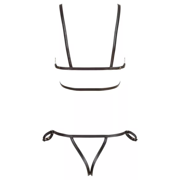 Cottelli Bondage - sjajni ukrasni body bikini pojas - crna - XL