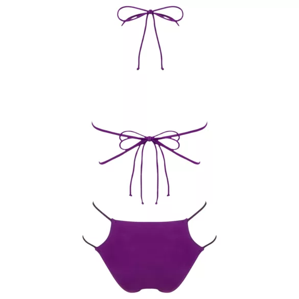 Obsessive Balitta - sjajni bikini s naramenicama oko vrata (crni)