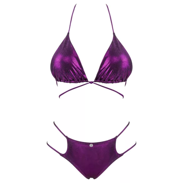 Obsessive Balitta - sjajni bikini s naramenicama oko vrata (crni)