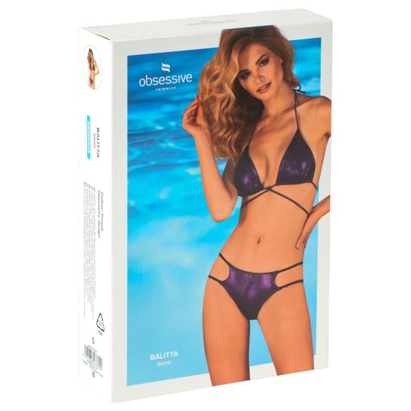 Obsessive Balitta - sjajni bikini s vezicama (ljubičasta) - M